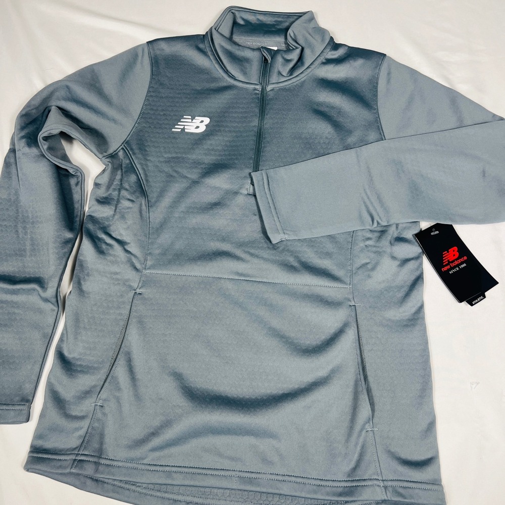 New Balance Womens Thermal Half Zip Pullover Gray Athletic TMWT725 Size S NWT